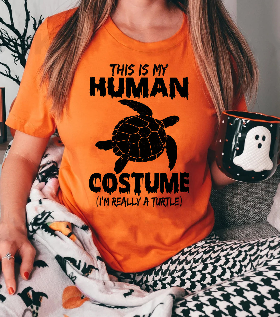 Turrtle Halloween T-shirt, This Is My Human Costume I'm Really A Turtle Halloween Gift For Turtle Lovers, Turtle Owners