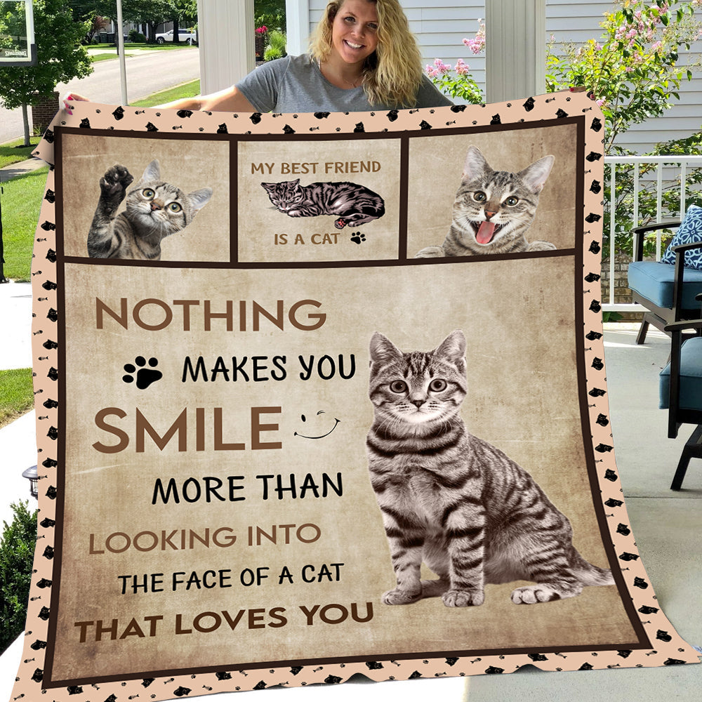 Cat Blanket, Nothing Makes You Smile More Than A Cat Fleece Blanket - Sherpa Blanket Gift For Cat Lover, Cat Owners