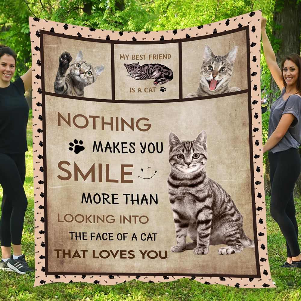 Cat Blanket, Nothing Makes You Smile More Than A Cat Fleece Blanket - Sherpa Blanket Gift For Cat Lover, Cat Owners