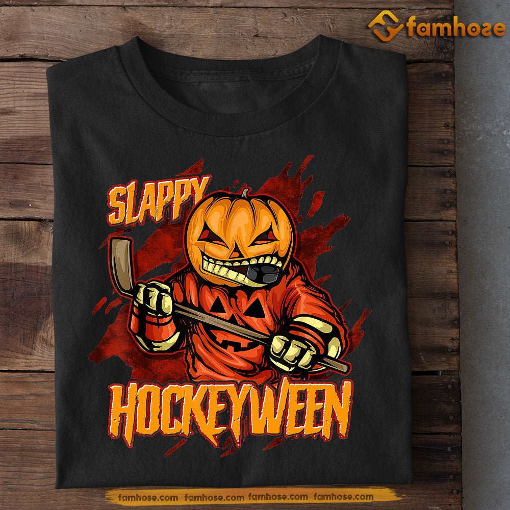 Funny Halloween Hockey T-shirt, Spooky Slappy Hockeyween Tees Gift