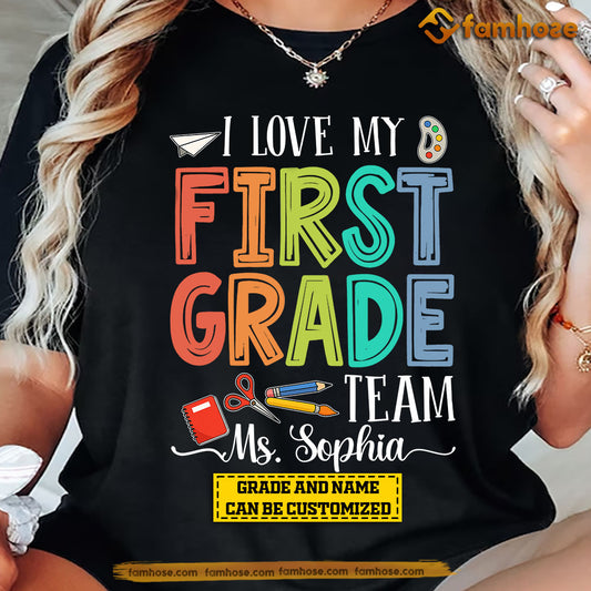 Personalized Teacher T-shirt, I Love My Team Tees Gift For Teacher Lovers