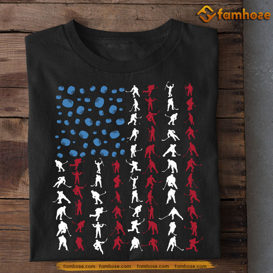 July 4th Hockey Boy T-shirt Hockey Usa Flag Independence Day Gift For Hockey Lovers Hockey Players