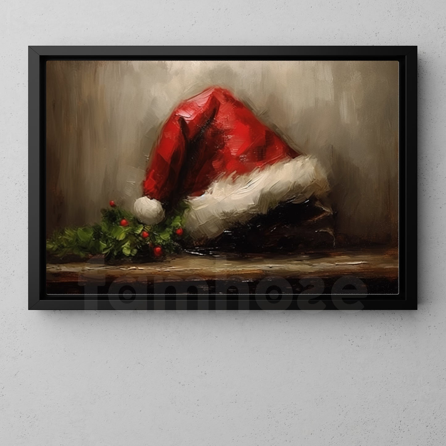 Yuletide's Gentle Touch, Christmas Canvas Painting, Xmas Wall Art Decor - Christmas Poster Gift