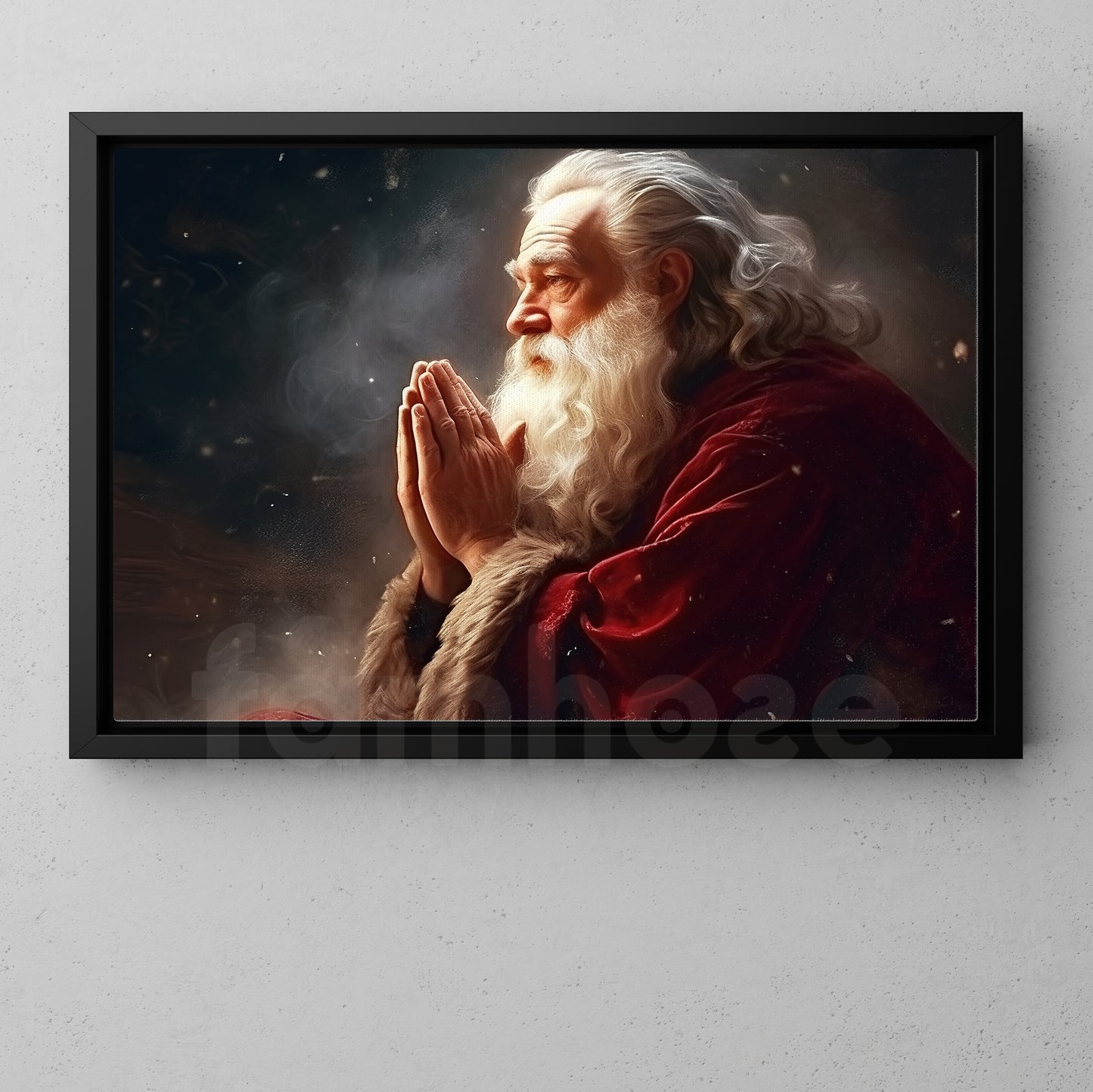 The Old Man Is Praying For All The Best In Christmas, Christmas Canvas Painting, Xmas Wall Art Decor - Christmas Poster Gift For Decorating Your Home