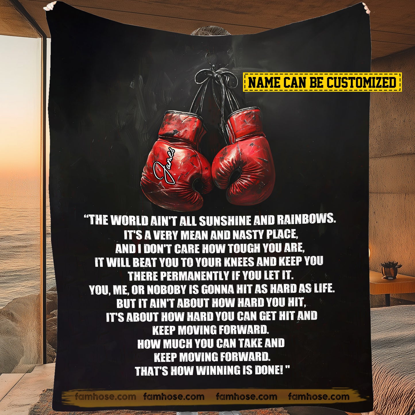 Personalized Boxing Fleece Blanket, That's How Winning Is Done Sport Woven Blanket - Sherpa Blanket Gift For Boxing Lovers