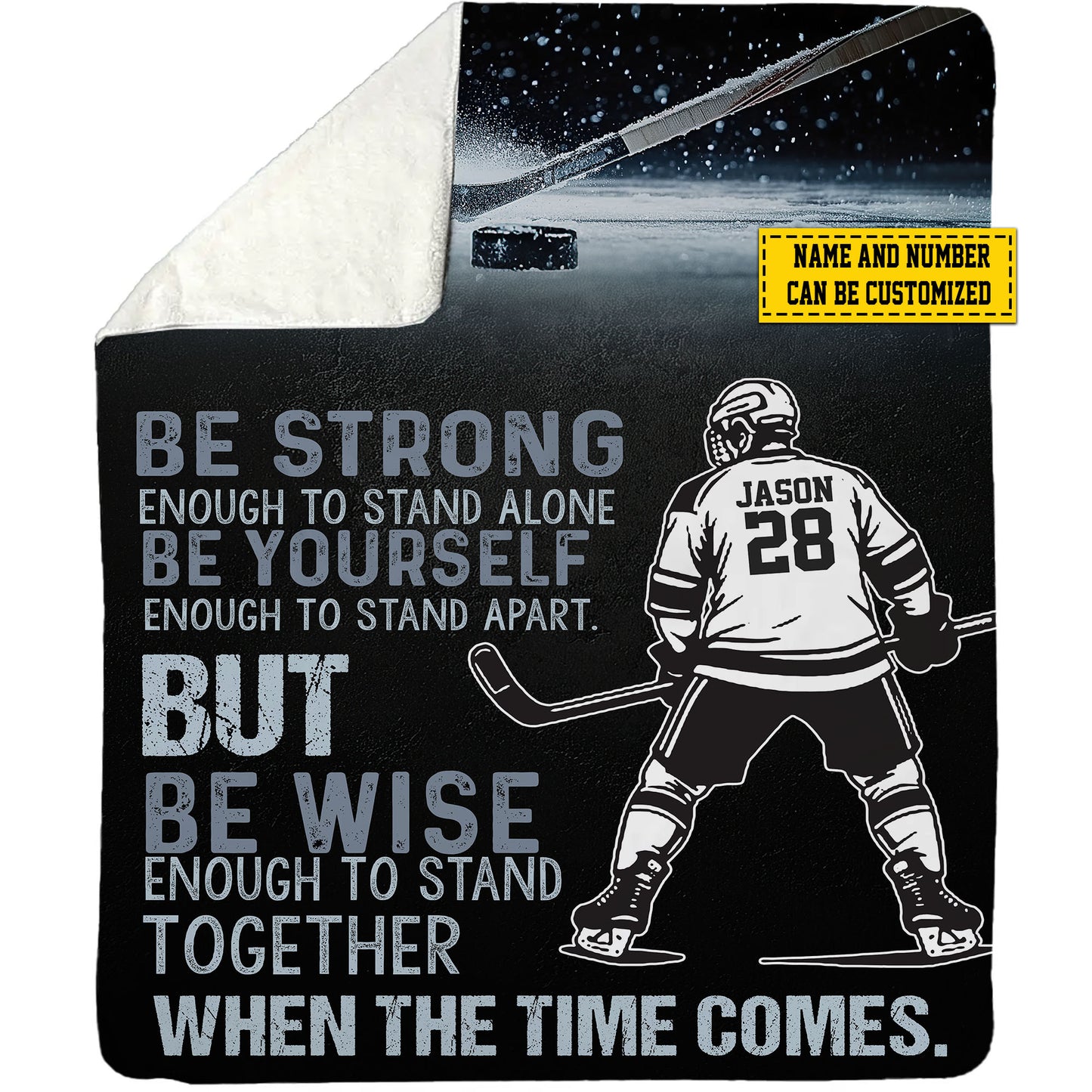 Cool Personalized Motivational Hockey Fleece Blanket, When The Time Comes Sports Woven Blanket, Cool Sherpa Blanket Gift For Hockey Lovers