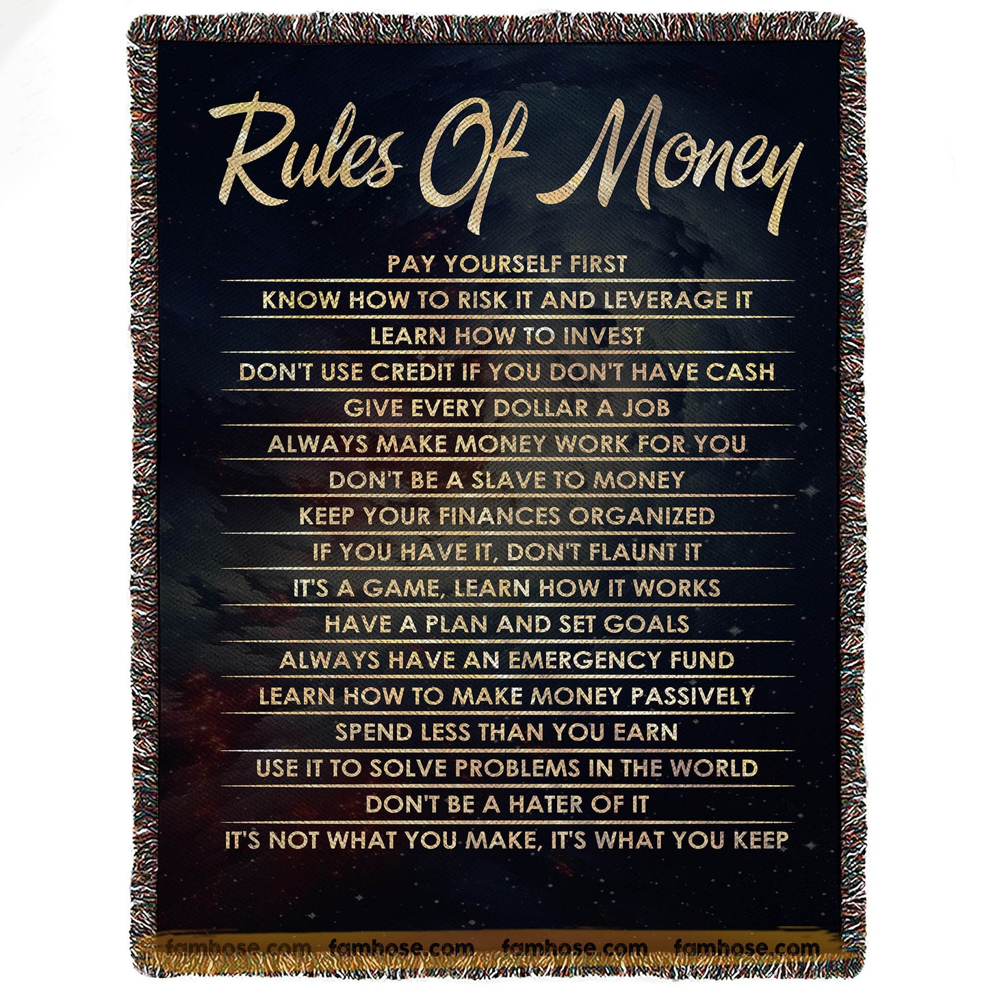 Funny Money Fleece Blanket, Rules Of Money Woven Blanket, Cool Sherpa Blanket Gift For Money Lovers