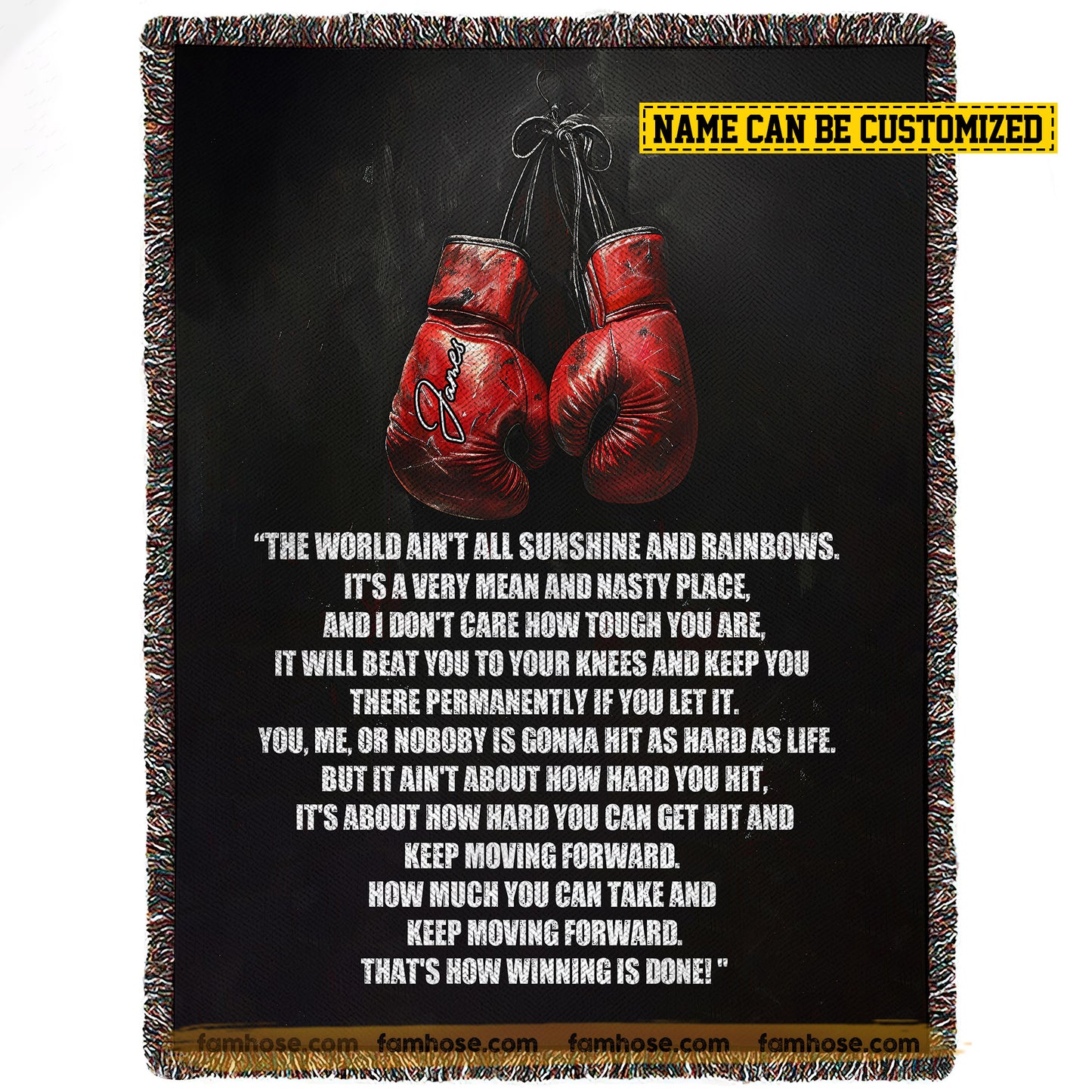 Personalized Boxing Fleece Blanket, That's How Winning Is Done Sport Woven Blanket - Sherpa Blanket Gift For Boxing Lovers