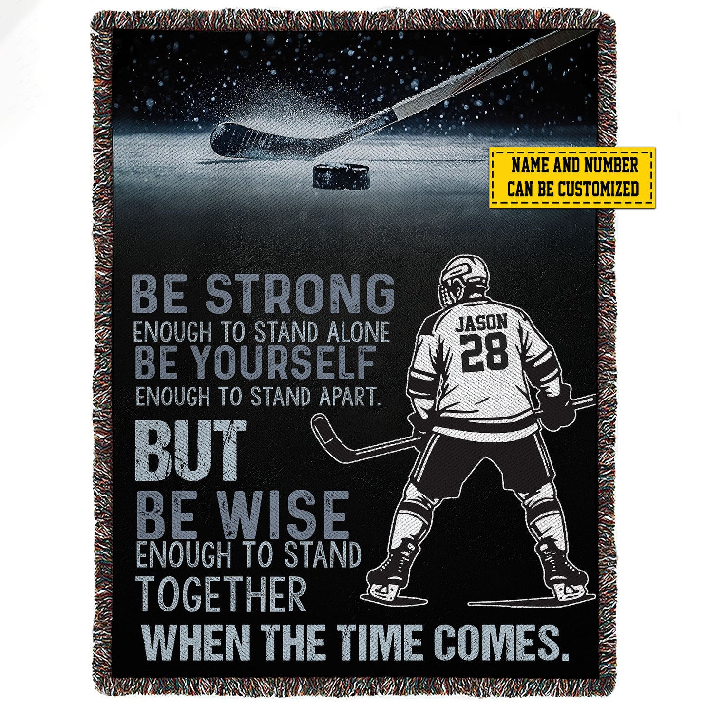 Cool Personalized Motivational Hockey Fleece Blanket, When The Time Comes Sports Woven Blanket, Cool Sherpa Blanket Gift For Hockey Lovers