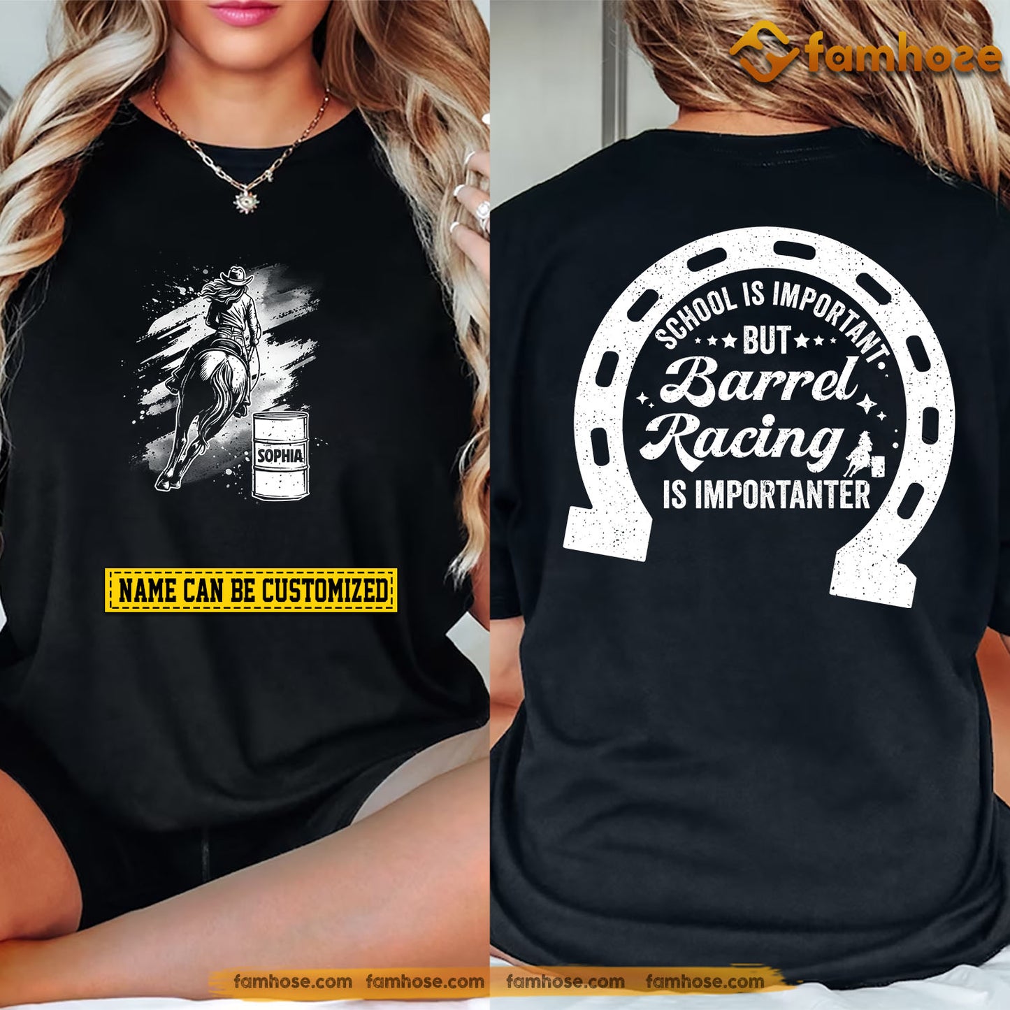 Funny Personalized Back To School Barrel Racing Two-sided T-shirt, School Is Important Tees Gift For Barrel Racing Lovers