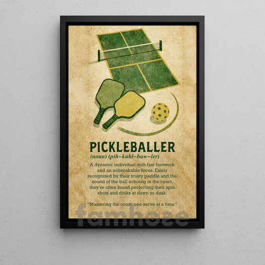 Pickleball Canvas Painting, Pickleball Court Illustration Sport Wall Art Decor, Poster Gift For Pickleball Lover