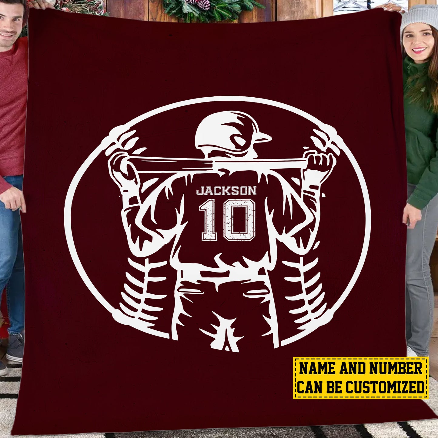 Personalized Baseball Boy Fleece Blanket, Baseball Woven Blanket, Cool Sherpa Blanket Gift For Baseball Lovers, Baseball Players