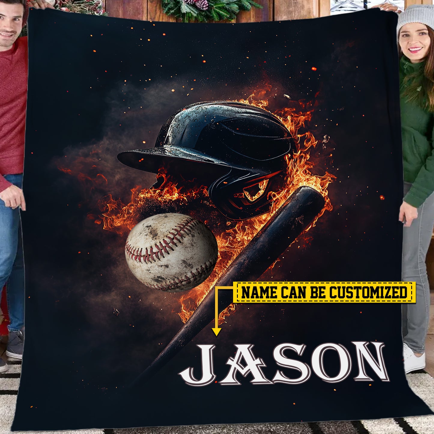 Personalized Baseball Fleece Blanket, Baseball Woven Blanket, Cool Sherpa Blanket My World, Gift For Baseball Lovers, Baseball Players