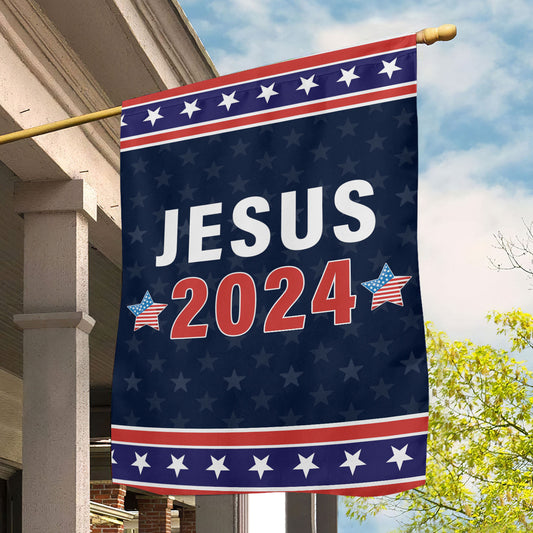 July 4th Jesus Garden Flag - House Flag, Jesus 2024, Independence Day Yard Flag Gift For America Lovers