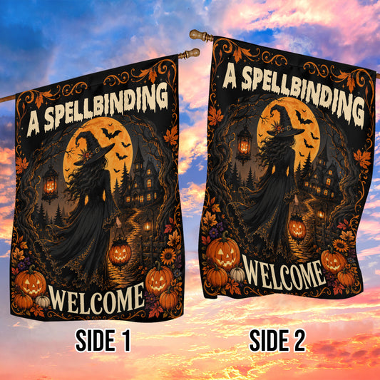 Halloween Witch Garden & House Flag, A Spellbinding Welcome Yard Flag, Spooky Season Gift For Witch Lover