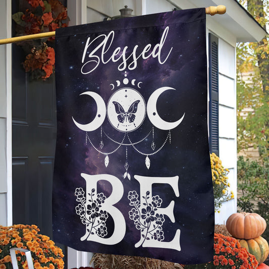 Halloween Flag House Flag, Blessed Be Yard Flag Spooky Season Gift To Decor House Or Office
