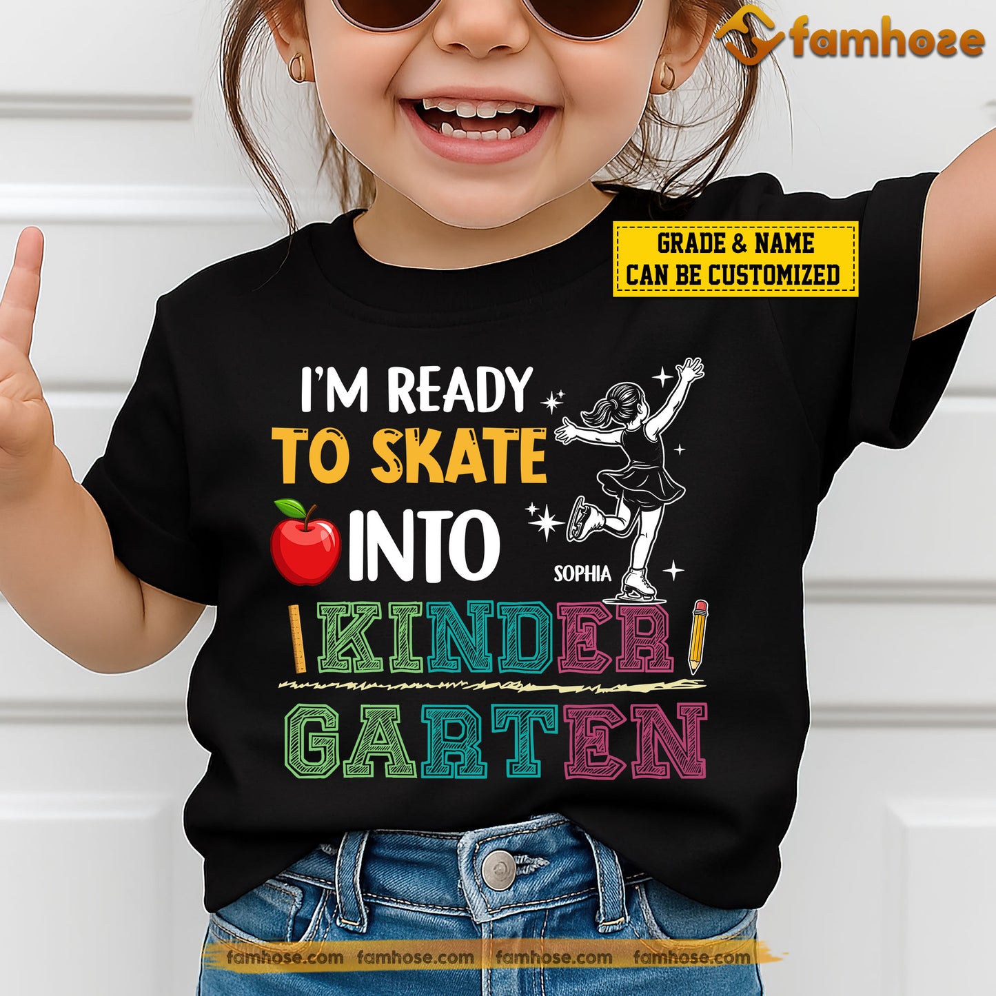 Funny Personalized Back To School Ice Skating Girl Kid T-shirt, I'm Ready To Skate Into Tees Gift For Ice Skating Lovers