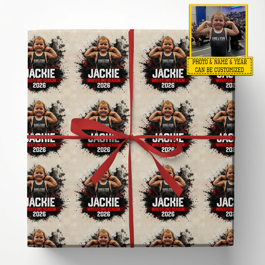 Personalized Wrestling Wrapping Paper, Wrapped Like A Champion Wrapping Paper Rolls, Gift Wrap For Wrestling Lover