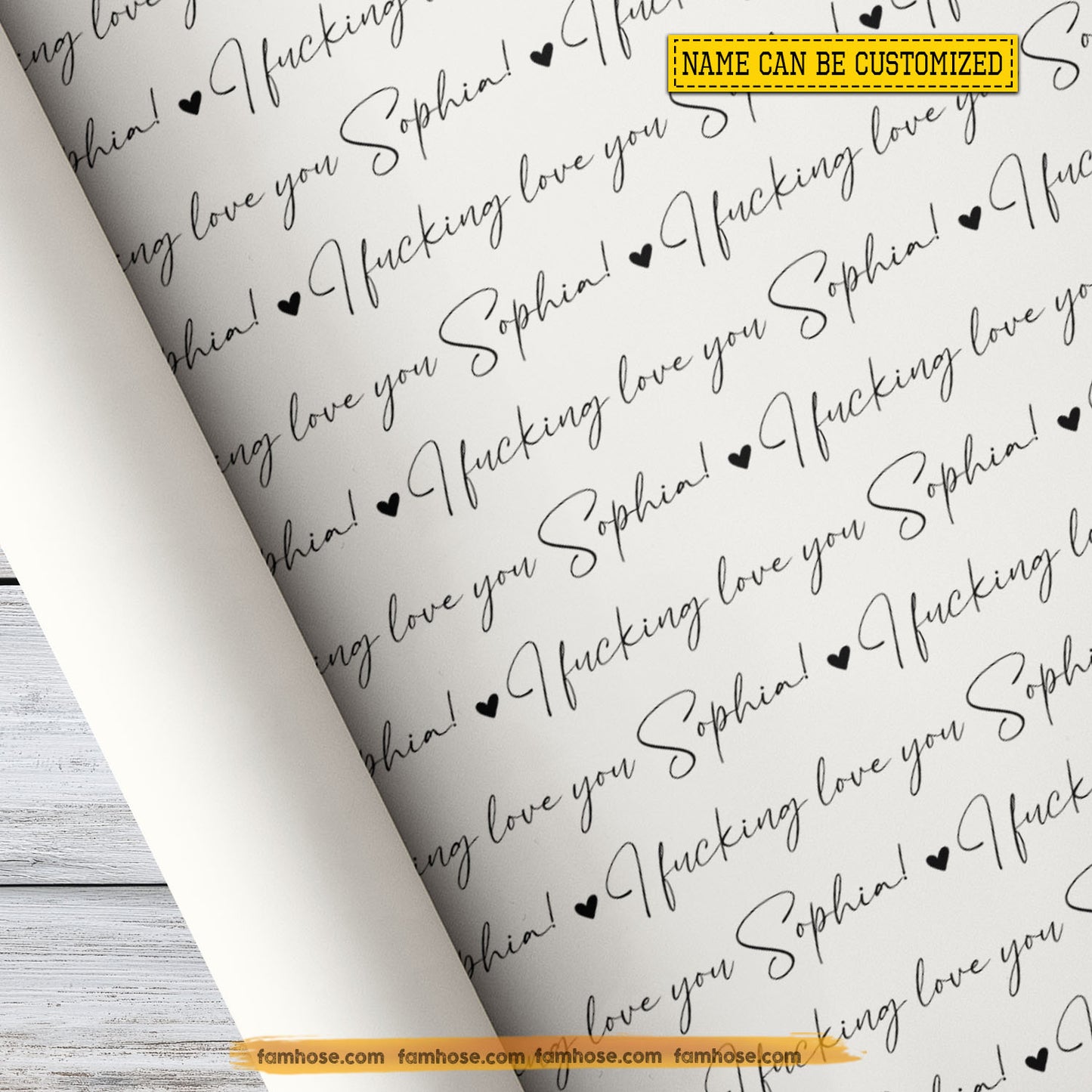 Personalized Valentine Wrapping Paper, I Love You Wrapping Paper Rolls, Valentine Gift Wrap For Your Lover