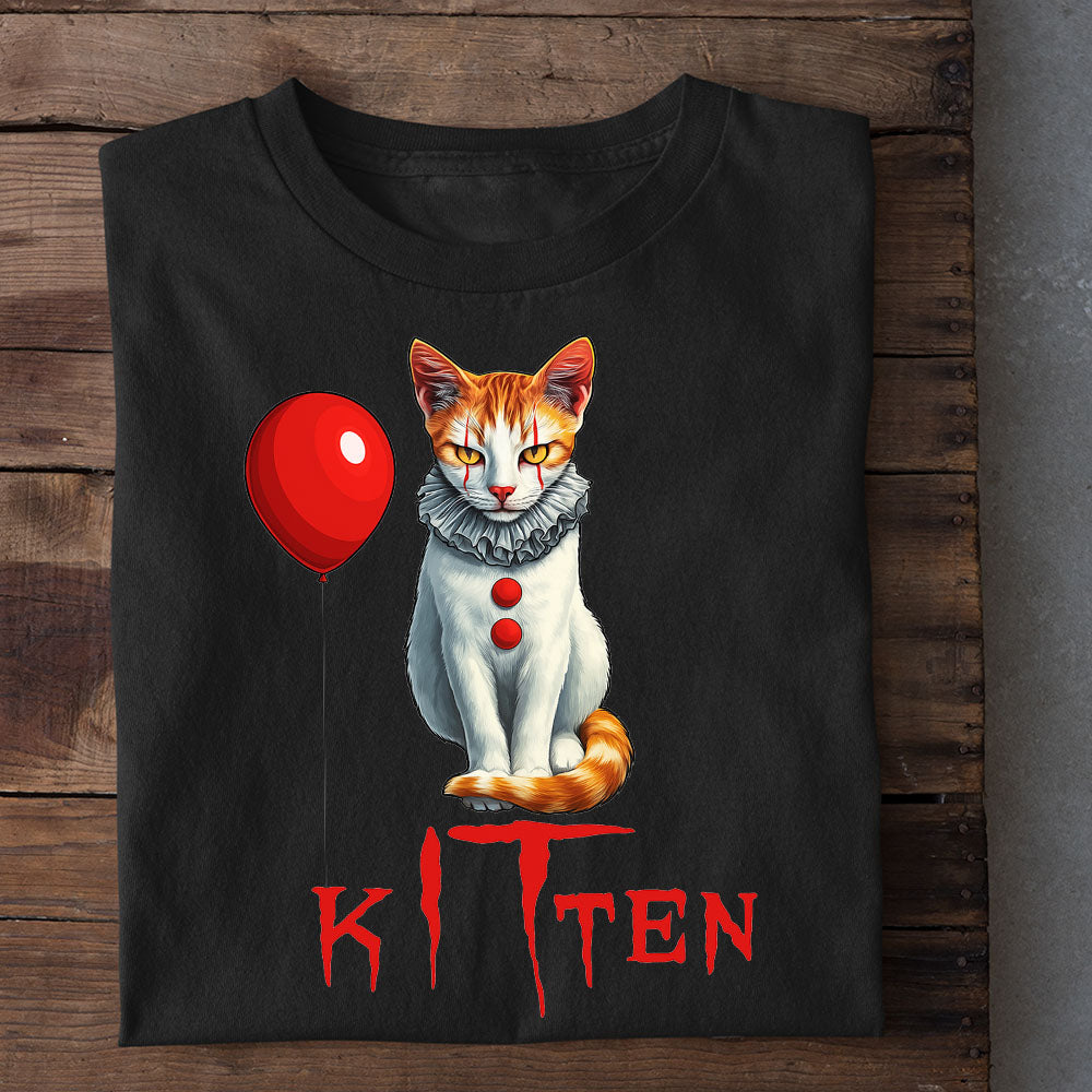 Halloween Cat T-shirt, kITten Tees Spooky Season Gift For Cat Lovers