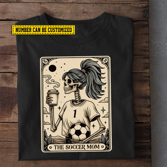 Personalized Halloween Soccer Skeleton T-shirt, The Soccer Mom Tees Spooky Season Gift For Soccer Lovers
