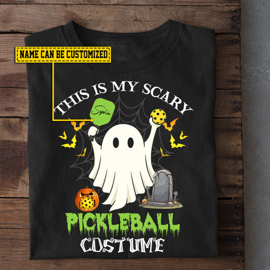 Personalized Halloween Pickleball Boo T-shirt, This is My Scary Tees Spooky Season Gift For Pickleball Lovers
