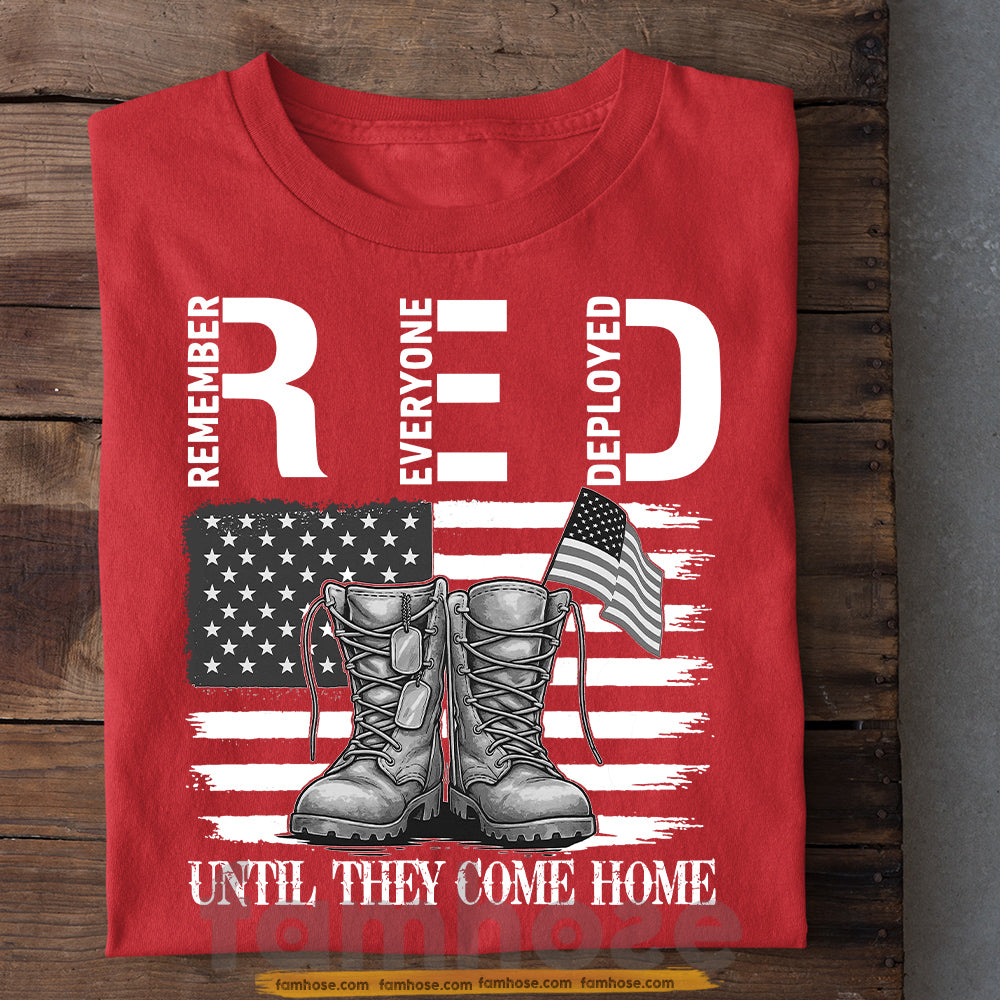 Veterans T-shirt, Red Until They Come Home Tees Gift For Veteran Lovers