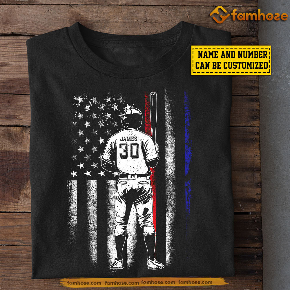 Personalized July 4th Baseball T-shirt, Stars, Stripes & Home Runs Tees Gift For Baseball Lovers