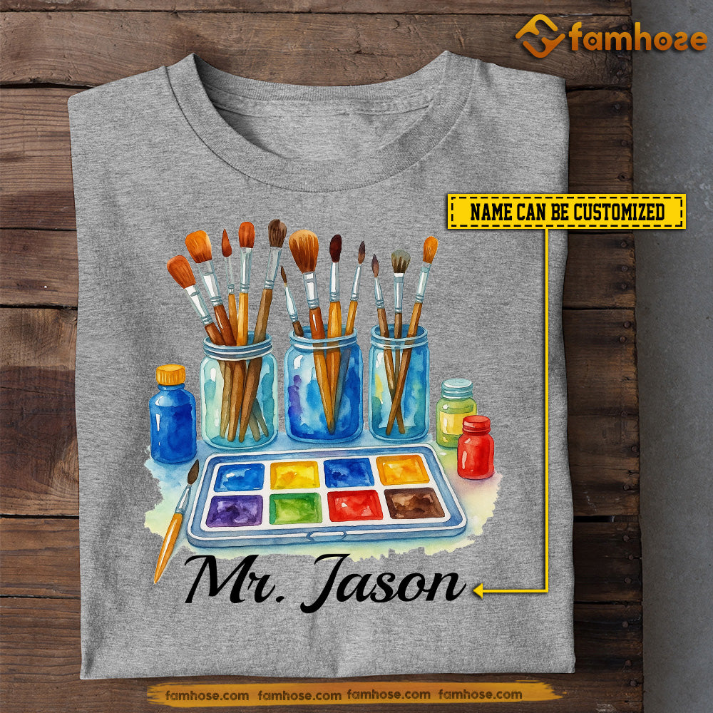 Personalized Teacher T-shirt, Art Supplies Tees Gift For Teacher Lovers