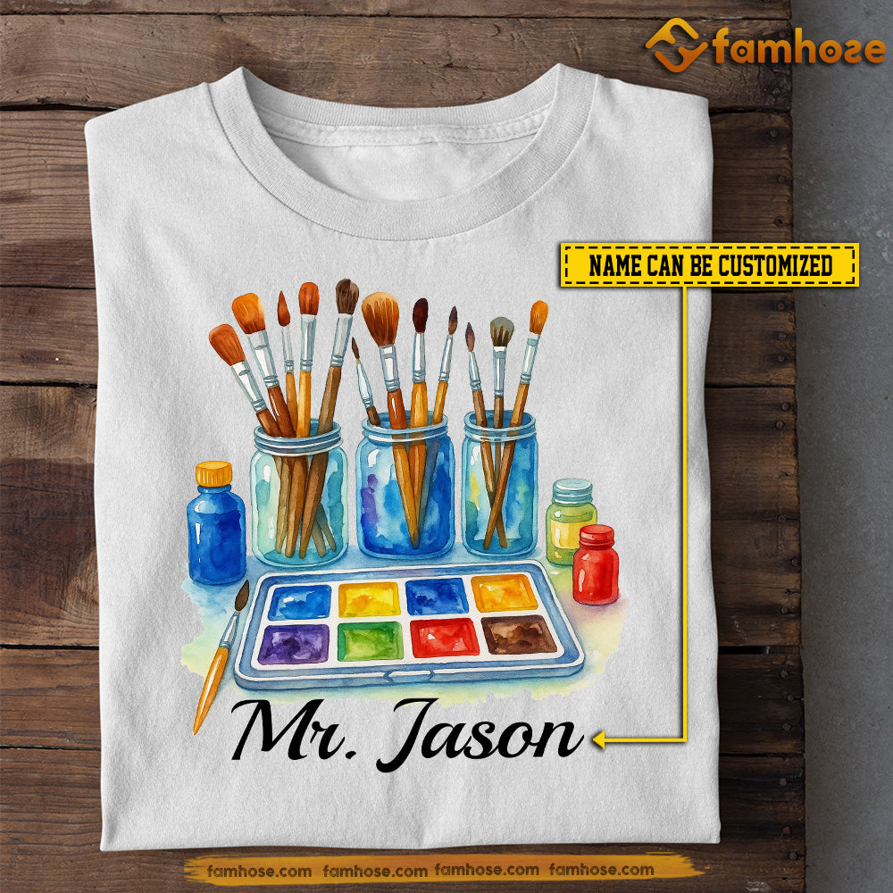 Personalized Teacher T-shirt, Art Supplies Tees Gift For Teacher Lovers
