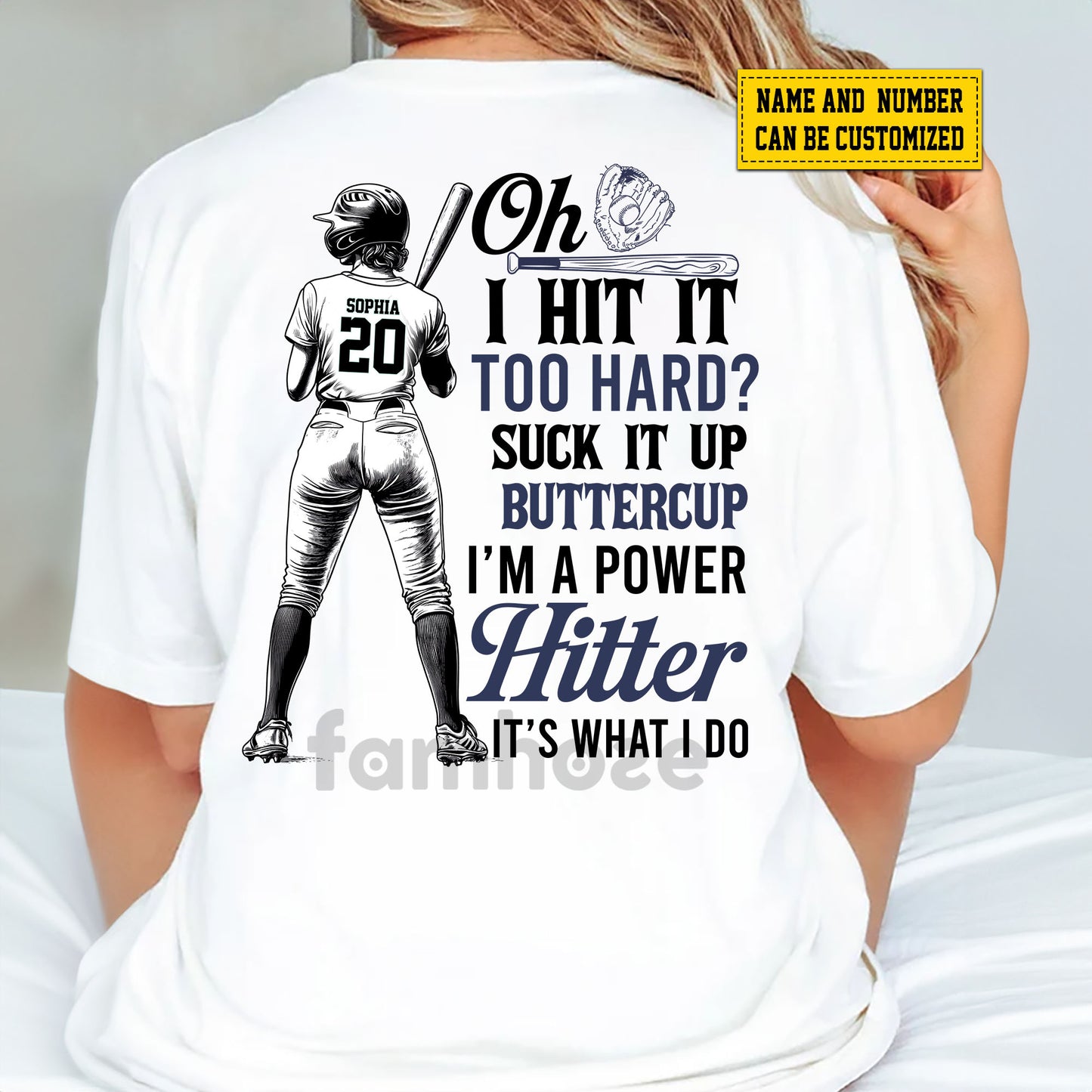 Funny Personalized Softball Woman Backside T-shirt, Oh I Hit It Too Hard Tees Gift For Softball Lovers