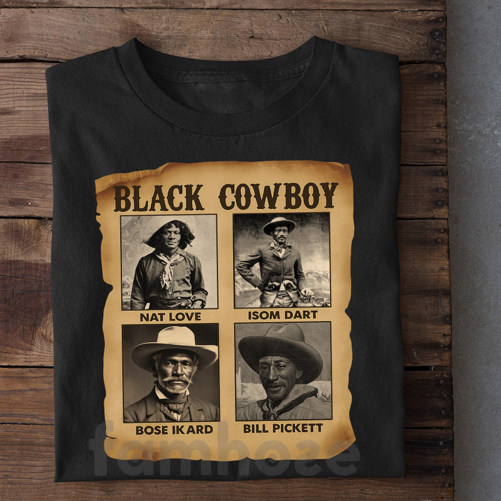 Black Cowboy T-shirt, Black Cowboy Tees Gift For Cowboy Lovers