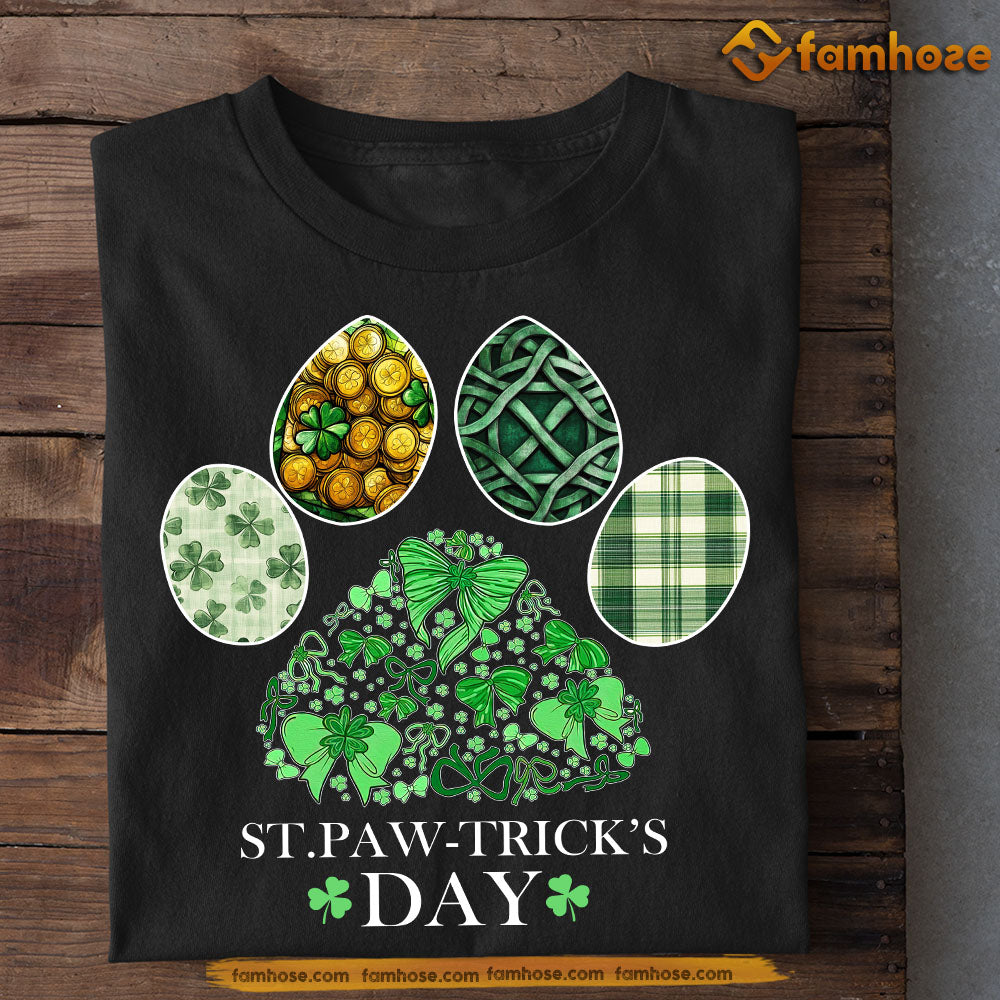 Patrick's Day Dog & Shamrock T-shirt, St.Paw-Trick's Day Tees Patrick's Day Gift For Dog Lovers