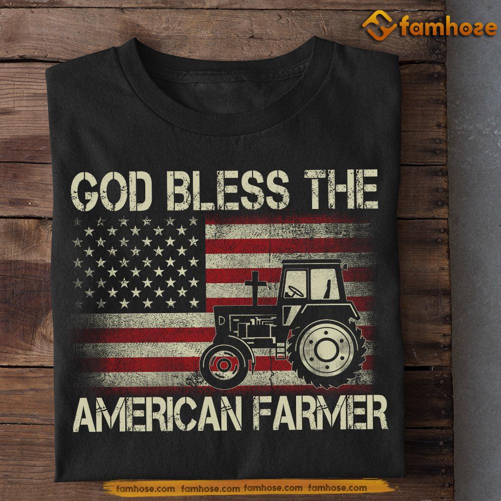 Farmer July 14th T-shirt, God Bless The American Farmer Tees July 14th Gift For Tractor Lovers, American Lovers