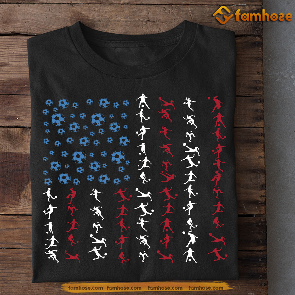 July 4th Soccer Girl T-shirt, Soccer USA Flag, Independence Day Gift For Soccer Lovers, Soccer Players