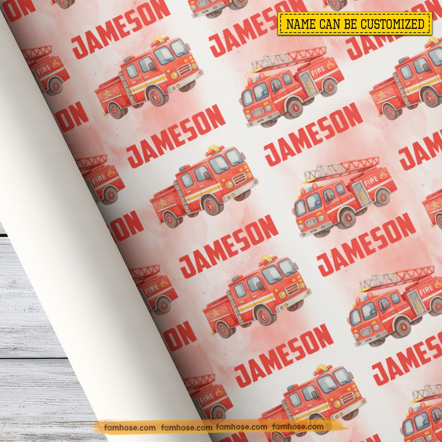 Personalized Firefighter Wrapping Paper, Fire Rescue Wrapping Paper Rolls, Gift Wrap For Firefighter Lover