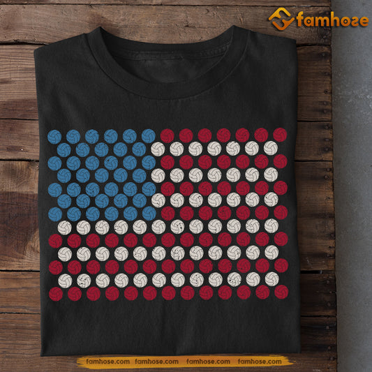 July 4th Volleyball T-shirt, Volleyball Usa Flag Independence Day Gift For Volleyball Lovers Volleyball Players