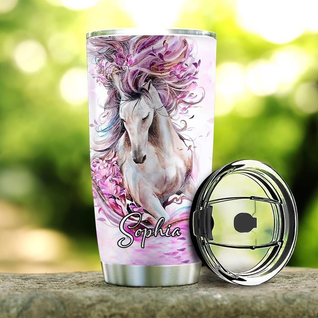 unicorn Personalized Stainless Steel 20oz. Tumbler with metal