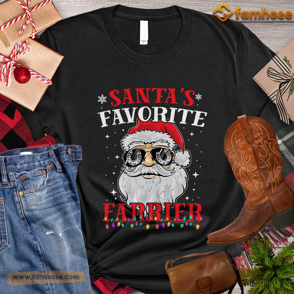 Christmas Farrier Tshirt, Old Santa Favorite Farrier Christmas Gift F