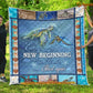 Motivation Turtle Blanket, Everyday Is A New Beginning Take A Deep Breath Start Again Fleece Blanket - Sherpa Blanket Gift For Turtle Lover, Turtle Owners