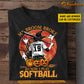 Personalized Halloween Softball Witch T-shirt, My Broom Broke So Now I Play, Gift For Softball Lovers, Softball Girls