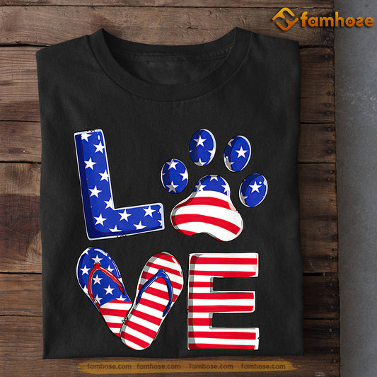 July 4th Dog T-shirt, Love Dogshoe, Independence Day Gift For Dog Lovers, Dog Owners, Dog Tees