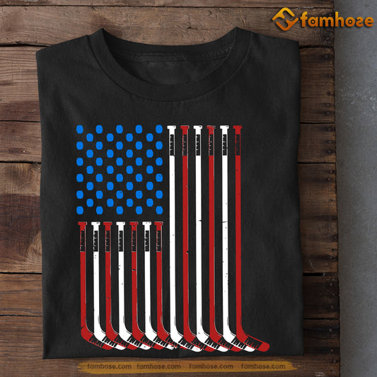 July 4th Hockey T-shirt, Hockey Arrange A USA Flag, Independence Day Gift For Hockey Lovers, Hockey Tees