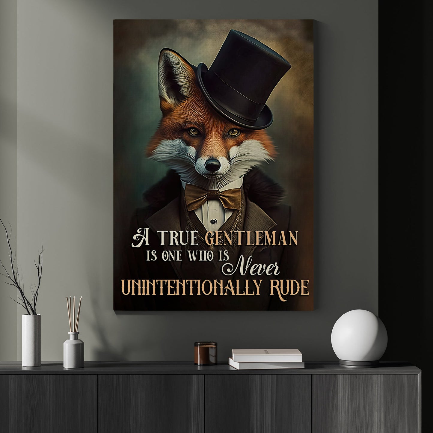 A True Gentleman Is One Who Is Never Unintentionally, Fox Canvas Painting, Wall Art Decor - Poster Gift For Fox Lovers