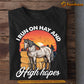 Funny Horse T-shirt, I Run On Hay And High Hopes, Back To School Gift For Horse Lovers, Horse Kids, Horse Tees