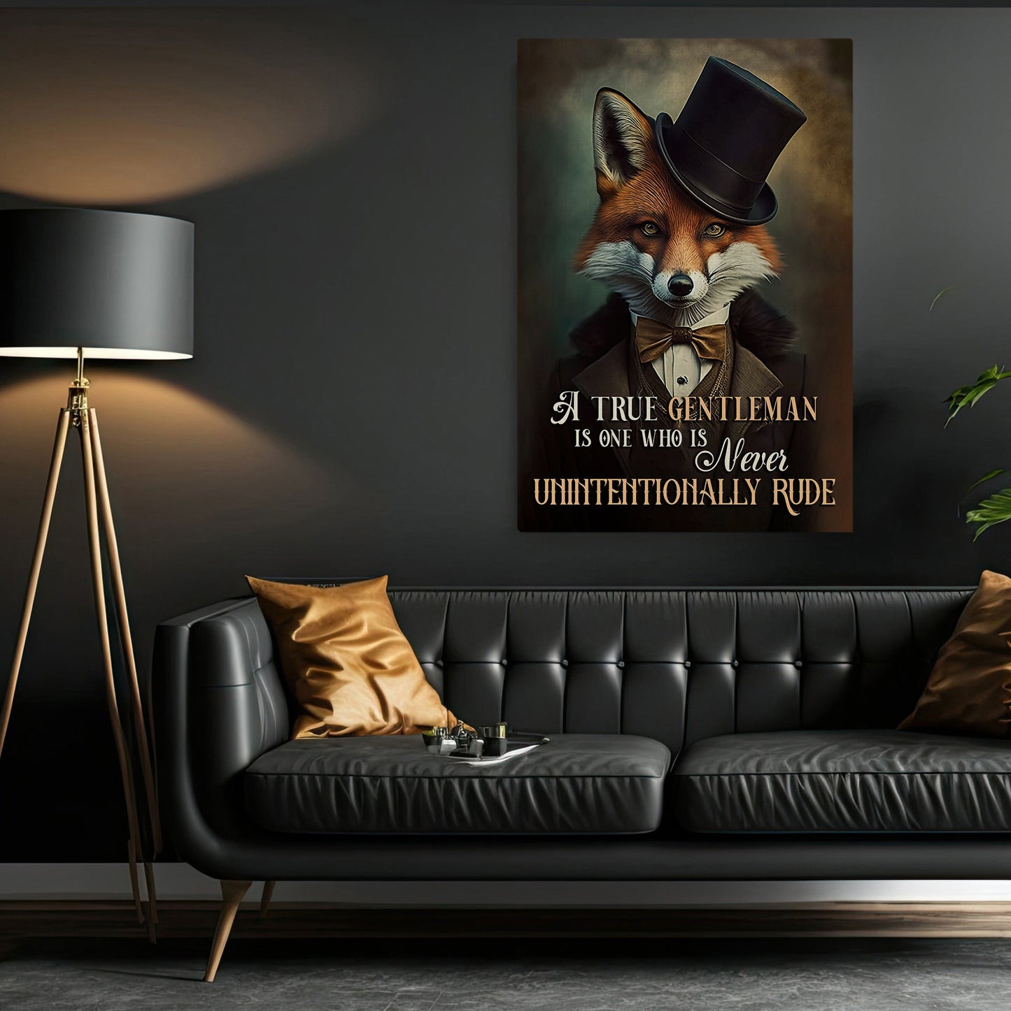 A True Gentleman Is One Who Is Never Unintentionally, Fox Canvas Painting, Wall Art Decor - Poster Gift For Fox Lovers