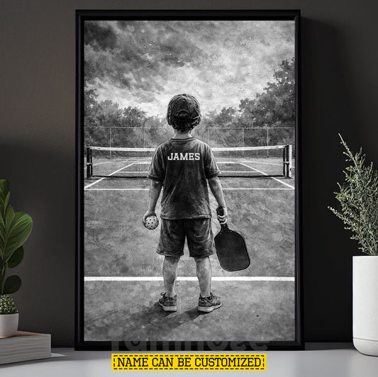 Personalized Pickleball Boy Kid Canvas Painting, Every Champion Starts Here Sport Wall Art Decor, Poster Gift For Pickleball Lover