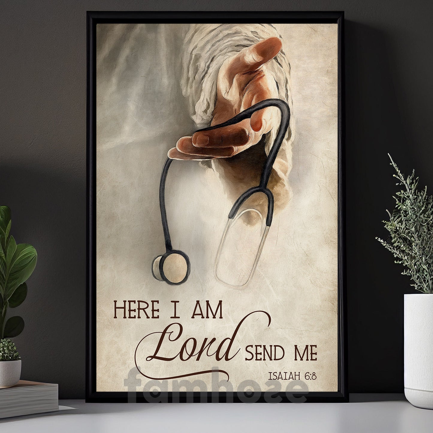 Nurse & God Canvas Painting, Here I Am Lord Send Me Wall Art Decor, Poster Gift For Nurse Lovers