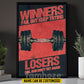 Personalized Gym Canvas Painting, Sports Quotes Wall Art Decor, Winners Fail But Keep Trying Poster Gift For Gym Lovers
