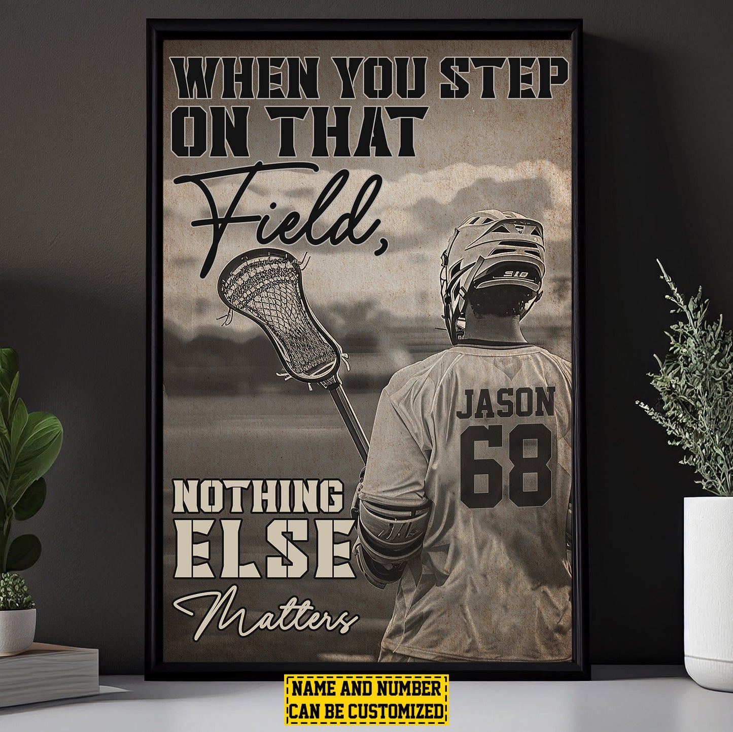 Personalized Motivational Lacrosse Canvas Painting, Nothing Else Matters, Sports Quotes Wall Art Decor, Poster Gift For Lacrosse Lovers, Lacrosse Boys